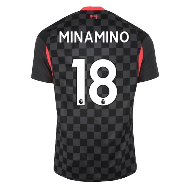 Camiseta Liverpool NO.18 Minamino Tercera Equipación 2020-2021 Negro
